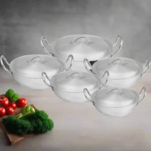 Aluminum 5 Pcs Wok / Karahi Set